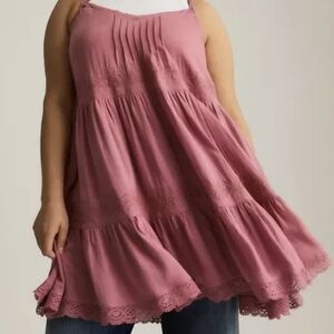 Torrid Festi Mauve Lace Trim Dress